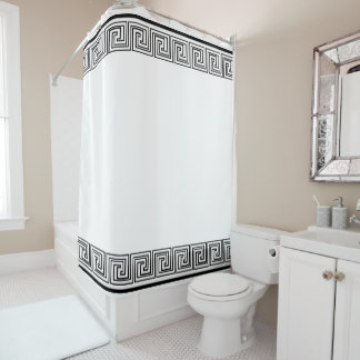 Black Grecian Frieze Design Duschvorhang