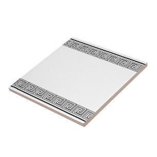 Black Grecian Frieze Pattern Fliese