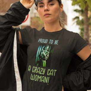 Black Green Blue Personalisiert Crazy Cat Woman Tri-Blend Shirt