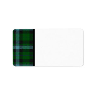 Black Green Blue Tartan Labels Adressaufkleber
