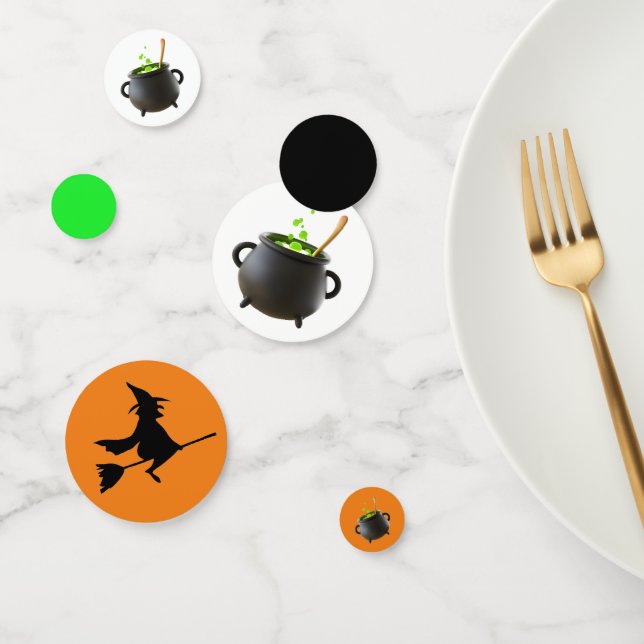 Black Green Cauldron und Hexen Table Confetti Konfetti (Gruppe)