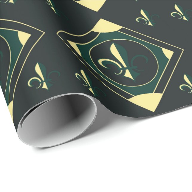 Black Green Classic Wrapping Paper Geschenkpapier (Rolleneckpunkt)