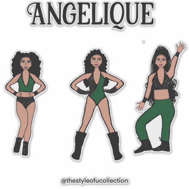 Black Green Dancer #2 Aufkleber (Vorderseite)