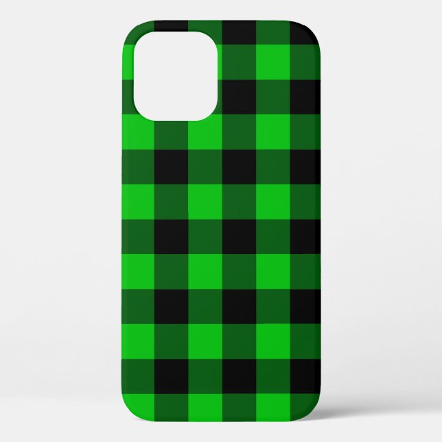 Black Green Karo Case-Mate iPhone Hülle (Rückseite)