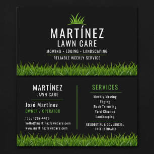 Black & Green Lawn Care Landscaping Visitenkarte