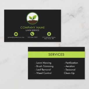 Black Green Lawn Care Landschaftsbau Proficient Visitenkarte