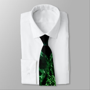 Black Green Neon Marble Neck Tie Krawatte