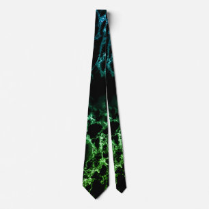 Black Green Neon Marble Neck Tie Modern Krawatte