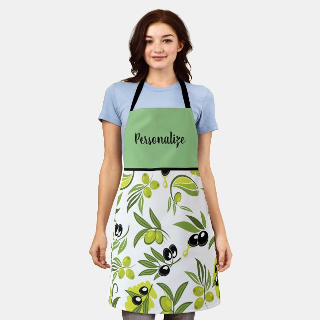Black & Green Olives Apron Schürze (Getragen)