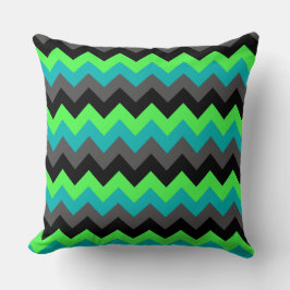Black Green Ombre Chevrons Big Throw Kissen
