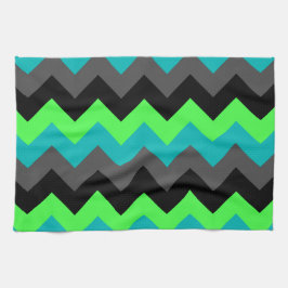 Black Green Ombre Chevrons Küchenhandtuch Geschirrtuch