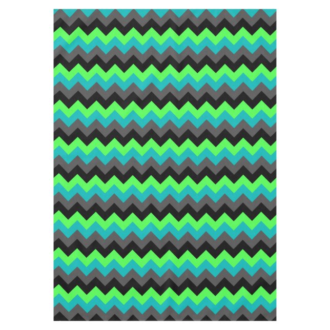 Black Green Ombre Chevrons Medium Tableclout Tischdecke (Vorderseite)