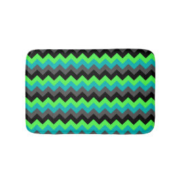 Black Green Ombre Chevrons Small Bath Mat Badematte