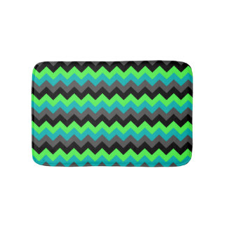Black Green Ombre Chevrons Small Bath Mat Badematte