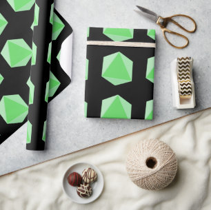 Black Green Polyhedral Diät Geschenkpapier