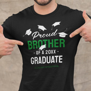 Black Green Proud Brother 2025 Graduate T-Shirt