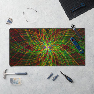 Black Green & Red Mandala Cool Moderne Trippy Nebe Schreibtischunterlage