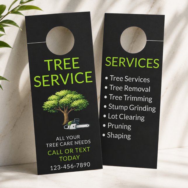 Black Green Tree Service Professional Türanhänger (Von Creator hochgeladen)