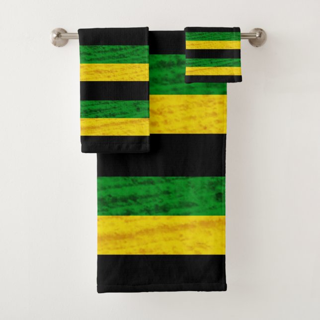 BLACK GREEN YELLOW. SAMER BRASIL BADHANDTUCH SET (Insitu)