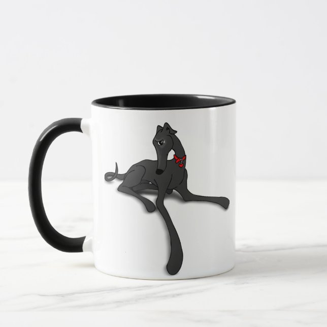 Black Greyhound Art Tasse (Links)
