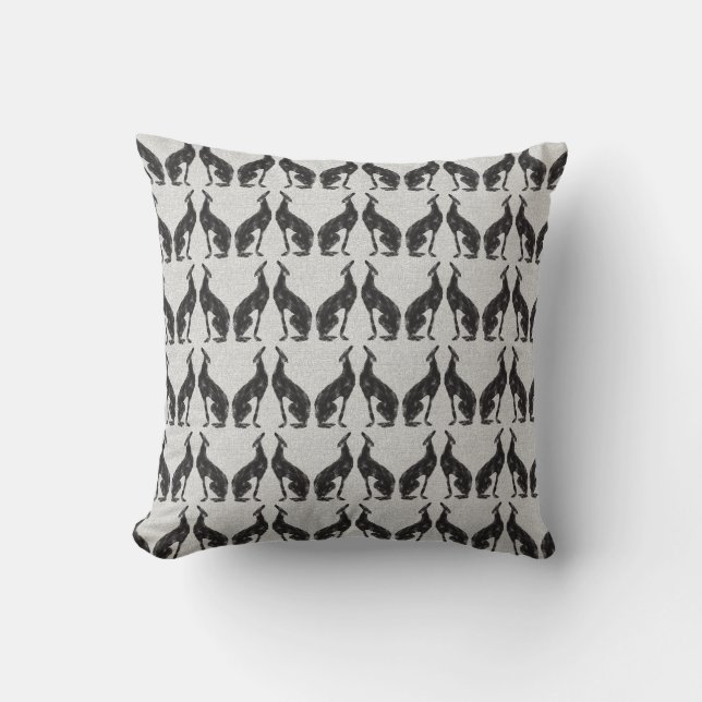 Black Greyhound Decor Kissen (Vorderseite)