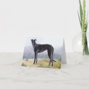 Black Greyhound Hund Art Note Card Karte