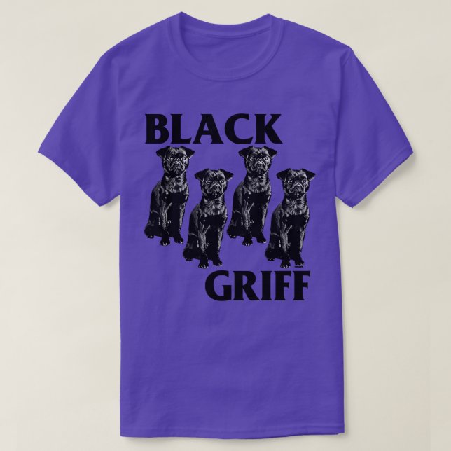 Black Griff Black Flag Brussels Griffon Design T-Shirt (Design vorne)