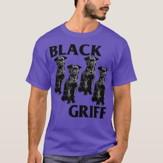 Black Griff Black Flag Brussels Griffon Design T-Shirt