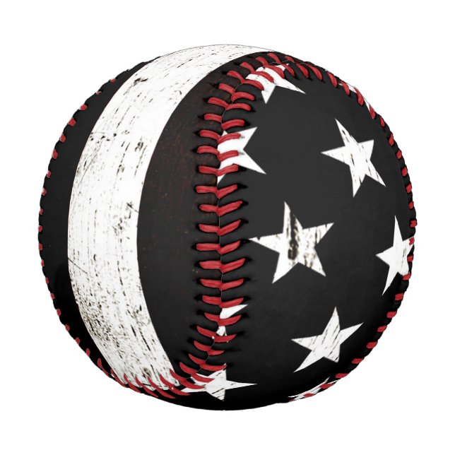 Black Grunge American Flag 2 Baseball (Schrägansicht)