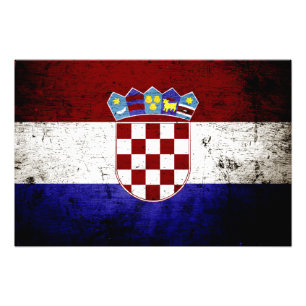 Black Grunge Croatia Fahne Fotodruck