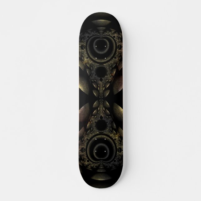 Black Grunge Fraktal Skateboard Deck (Vorne)