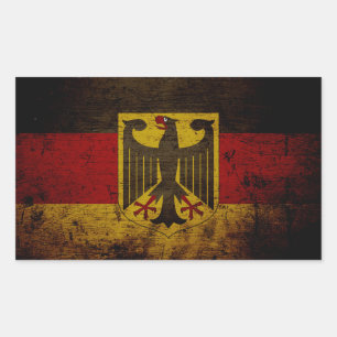 Black Grunge Germany Flag Rechteckiger Aufkleber