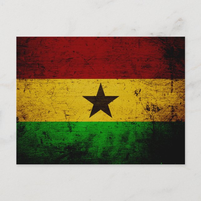 Black Grunge Ghana Flag Postkarte (Vorderseite)