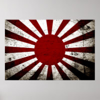 Black Grunge Japan Aufblähung der Sonnenflagge