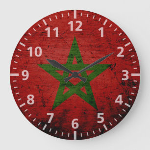 Black Grunge Morocco Große Wanduhr