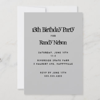 Black Grunge Sons Boys Teens Geburtstag Einladung