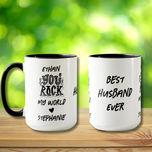 Black Grunge You Rock My World Best Husband jemals Tasse (Von Creator hochgeladen)
