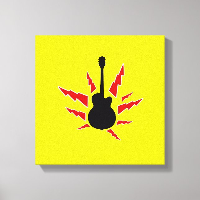 Black Guitar Leinwanddruck (Vorderseite)