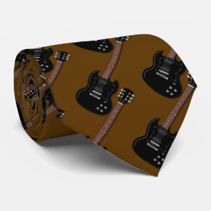 Black Guitars über Brown Musician Band Krawatte