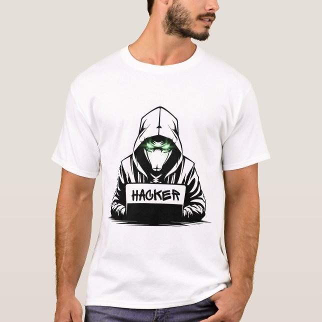 Black Hacker T - Shirt Design (Vorderseite)