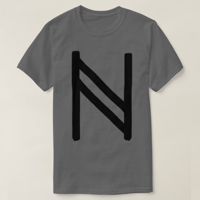 Black Hagalaz Rune Paintbrush Version 2 T-Shirt (Design vorne)