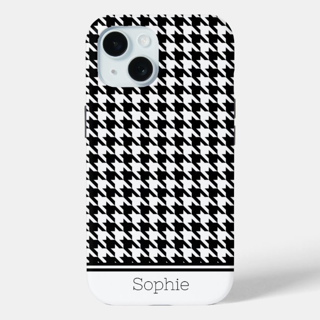 Black Hahnentrittmuster Custom Samsung Case-Mate iPhone Hülle (Rückseite)