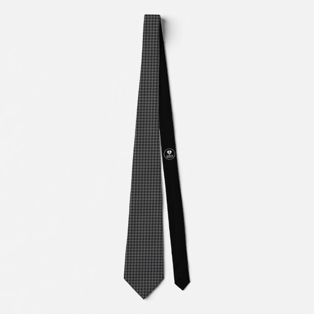 Black Hahnentrittmuster - Emo - Neck Tie Krawatte (Vorderseite)