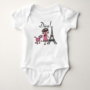 Black Hair Diva Baby Strampler