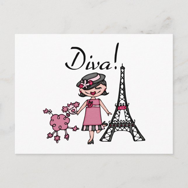 Black Hair Diva Postkarte (Vorderseite)