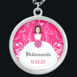 Black Hair Fuchsia Wedding Bridesmaid Necklace Versilberte Kette<br><div class="desc">Keepake Necklaces Wählen Sie entweder Silver Plated Gold Finish oder Sterling Silver Unique Personalisiert Custom !st Christmas Gift Wedding Party Necklaces - um die Hintergrundfarbe zu ändern - klicken Sie auf Anpassen - wählen Sie das letzte Tool aus dem Drop-Down-Menü und wählen Sie aus einer der angezeigten Farben oder geben...</div>