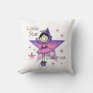 Black Hair Girl Little Star Ballerina Pillow Kissen