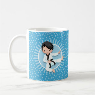 Black Hair Karate Boy Judo Martial Arts Kaffeetasse