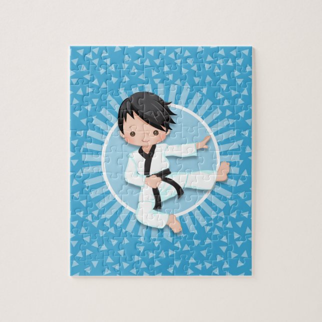 Black Hair Karate Boy Judo Martial Arts Puzzle (Vertikal)