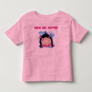 Black Hair New Big Sister Kleinkind T-shirt